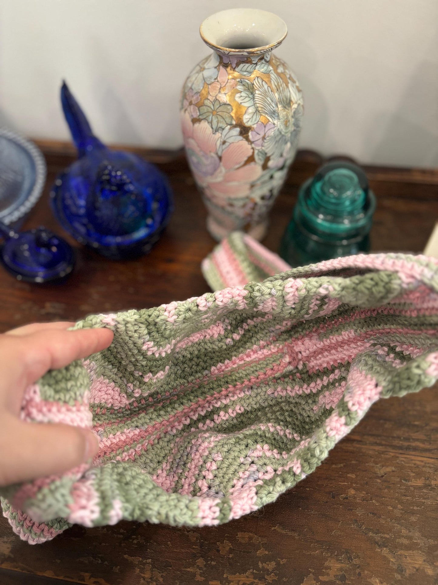 Small Crochet Crescent Crossbody Bag