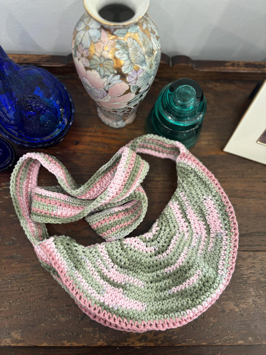 Small Crochet Crescent Crossbody Bag