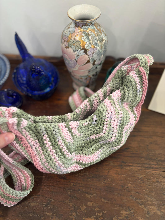 Small Crochet Crescent Crossbody Bag